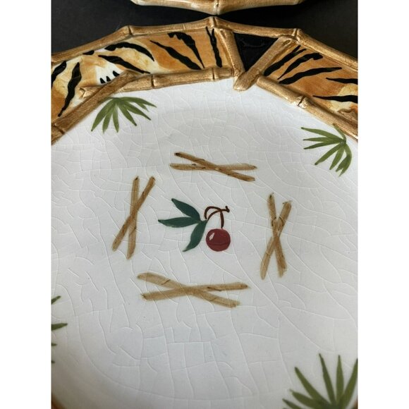 Set of 4 ZRIKE BAMBOO FOREST Hand painted 8" Plates Terri Beavers - Picture 3 of 8